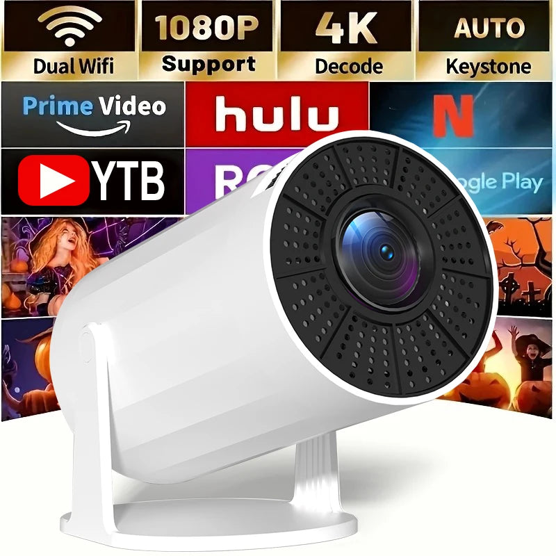 XBJ Portable Home Theater Projector – Bluetooth, Built-in Speaker, Auto Keystone, AC Powered, T4 Projection Mode