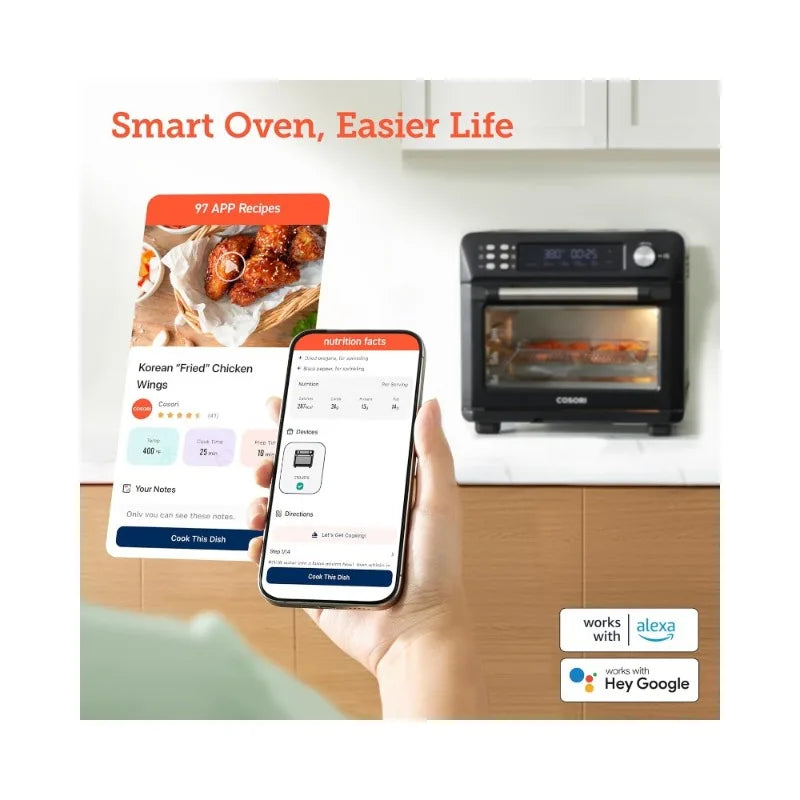 Smart 12-in-1 Air Fryer Toaster Oven Combo, Airfryer Convection Oven Countertop, Bake, Roast, Reheat, Broiler, Dehydrate