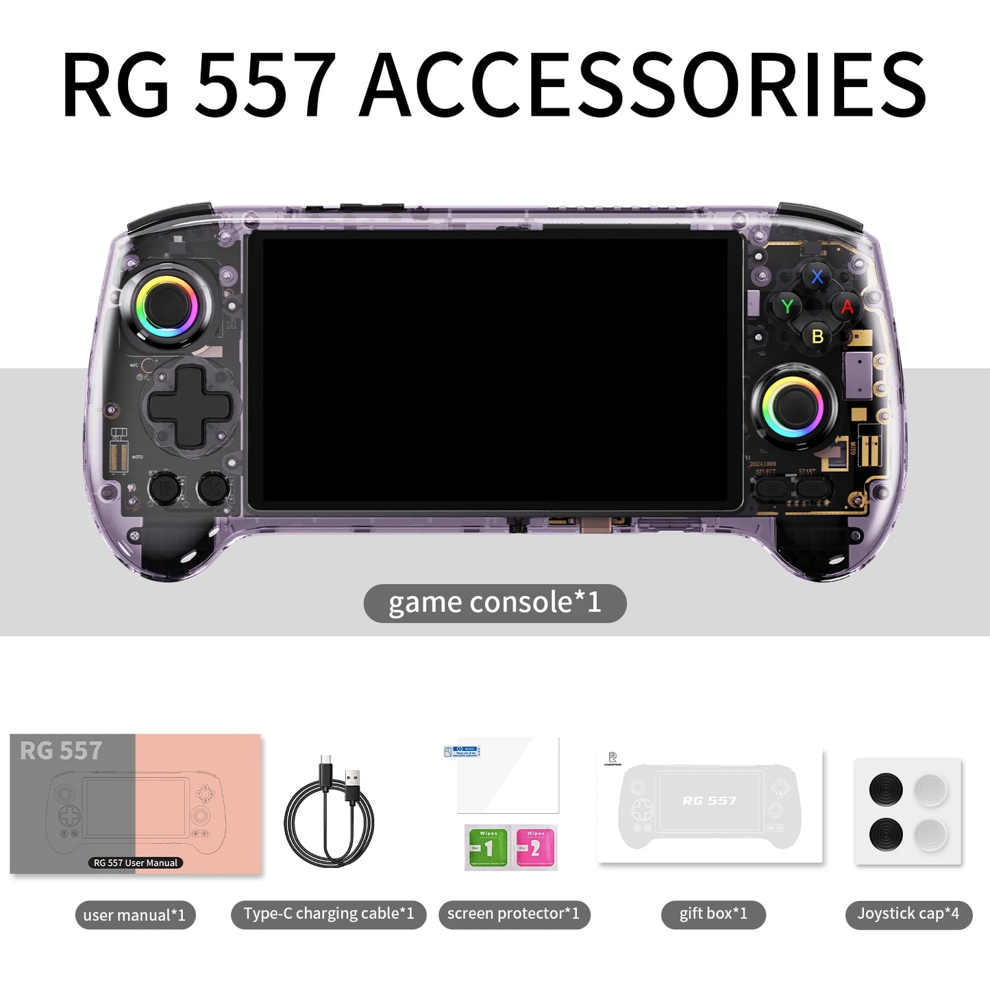 ANBERNIC RG557 Handheld Video Game Console Android 14 Gaming Console 5.48" AMOLED HD Screen Support RGB Lighting 5500mAh Android
