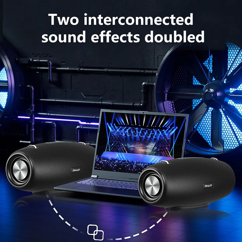 Zealot S67 Wireless Speaker WithShoulder Strap,Outdoor,Waterproof,Portable Speaker with Loud Stero and Booming Bass,40H Playtime