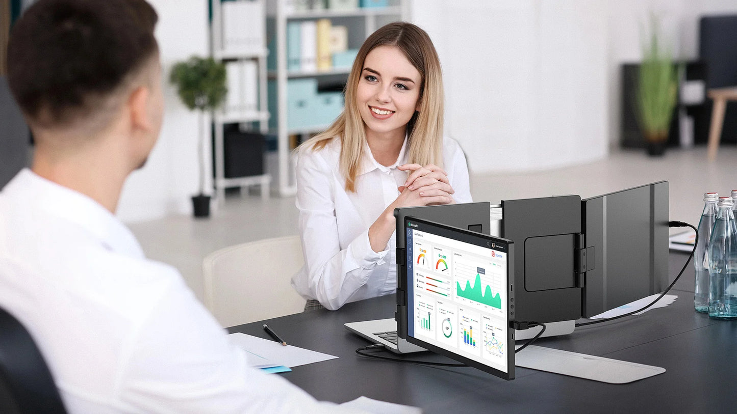 EVICIV Portable Monitor for Laptop 14 Inch 2K QHD Detachable Dual Triple Screen Extender Compatible Windows/Mac/Chrome Linux