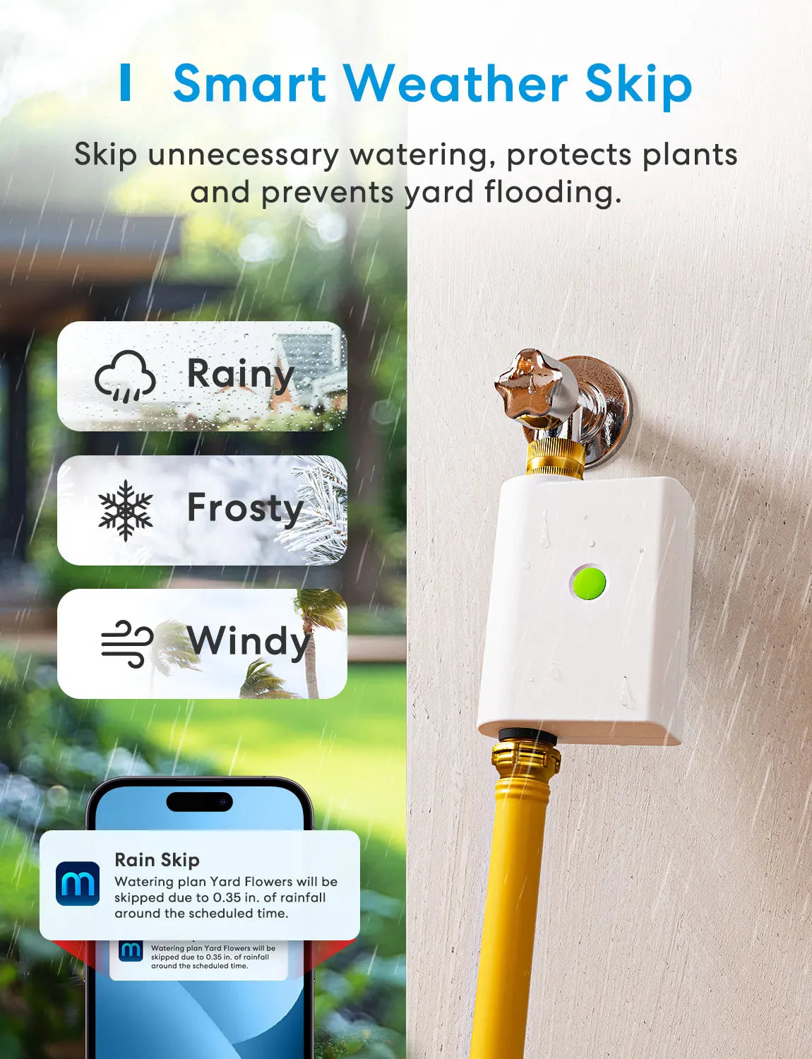 Meross Smart Sprinkler Timer Wifi Hose Faucet Timer with Brass with Tracking & Alerts Function