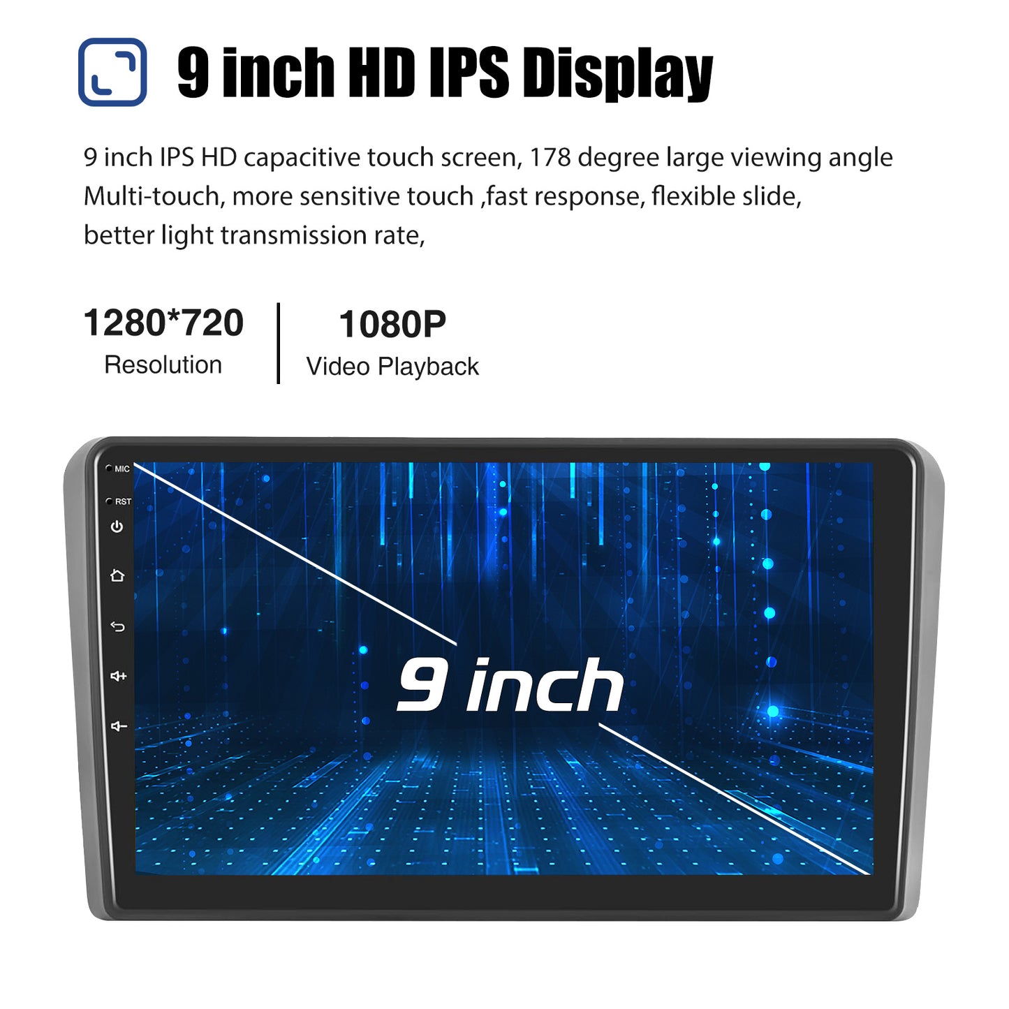 ESSGOO 9" Carplay AndroidAuto Car Stereo Multimedia Player Radio Android 13 GPS SAT Navi Wifi BT FM RDS For Audi A3 8P 2003-2013