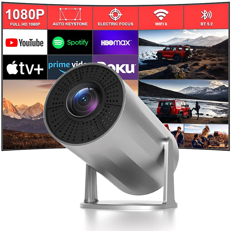 XBJ Portable Home Theater Projector – Bluetooth, Built-in Speaker, Auto Keystone, AC Powered, T4 Projection Mode