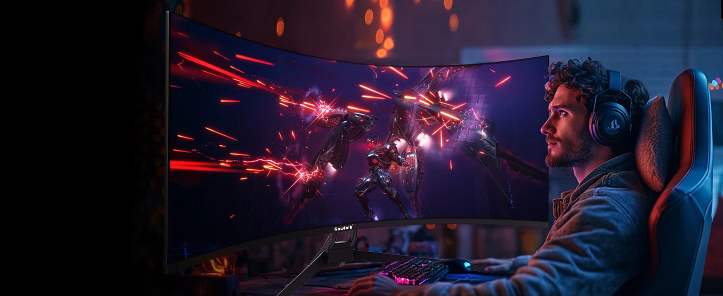 34" Curved Gaming Monitor, IPS WQHD(3440x1440P) 165Hz 1500R 21:9 UltraWide PC Display, 128% sRGB, AMD FreeSync, Blue Light Filte