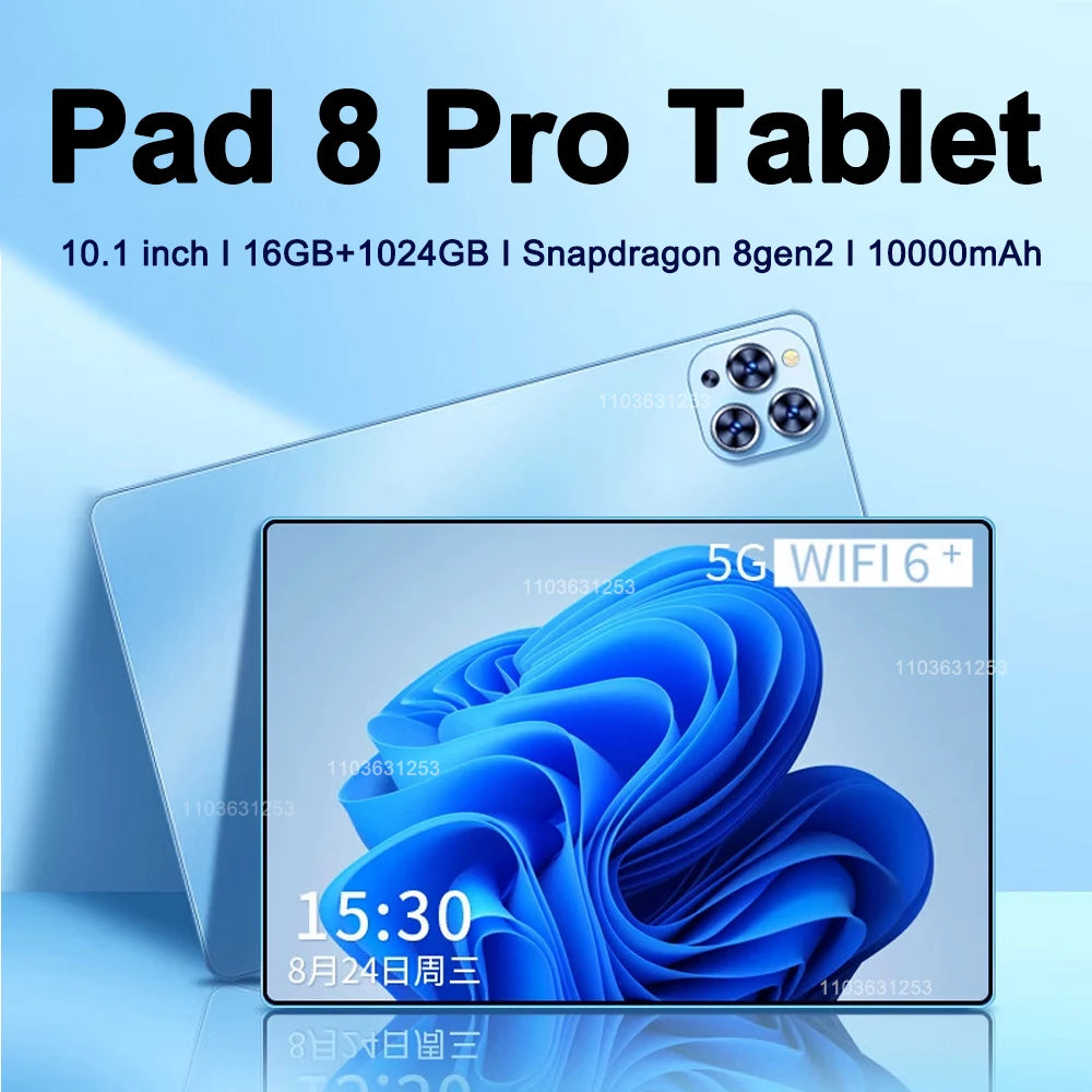 Original Pad 8 Pro Tablet 10.1 inch Android 13 Snapdragon 8gen2 Global 16GB+1024GB 10000mah 5G Dual SIM WIFI  HD Full Screen