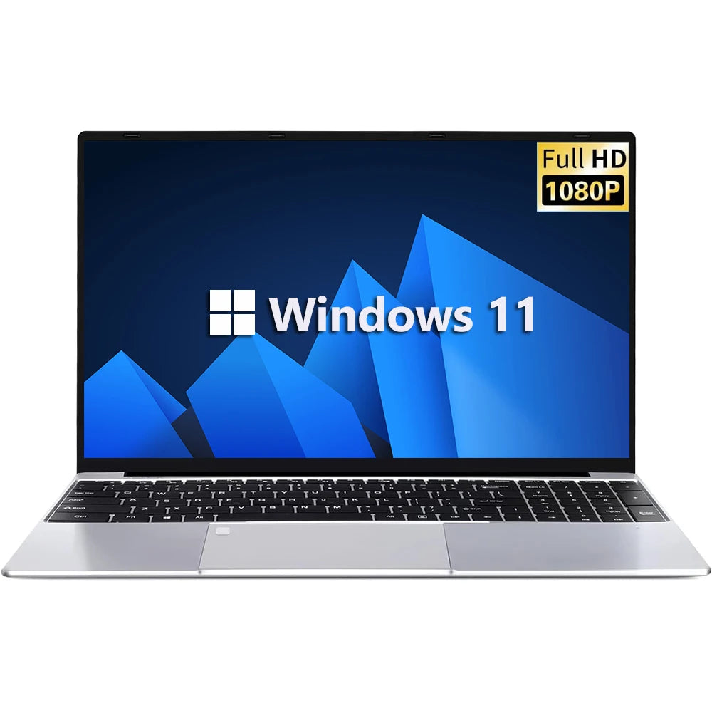 15.6" HD N4000 IPS Laptop Computer Intel CeleronNotebook PC Fingerprint Unlock Windows 11 Pro 16GB DDR4 1TB SSD Gaming Laptop