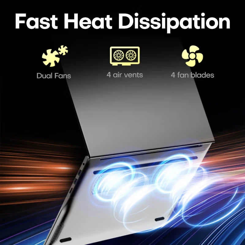 17.3 inch Laptop Computer Intel N5095 Windows 11 16GB DDR4 1TB SSD Fingerprint Unlock Gaming Laptop Backlit Computer Notebook PC