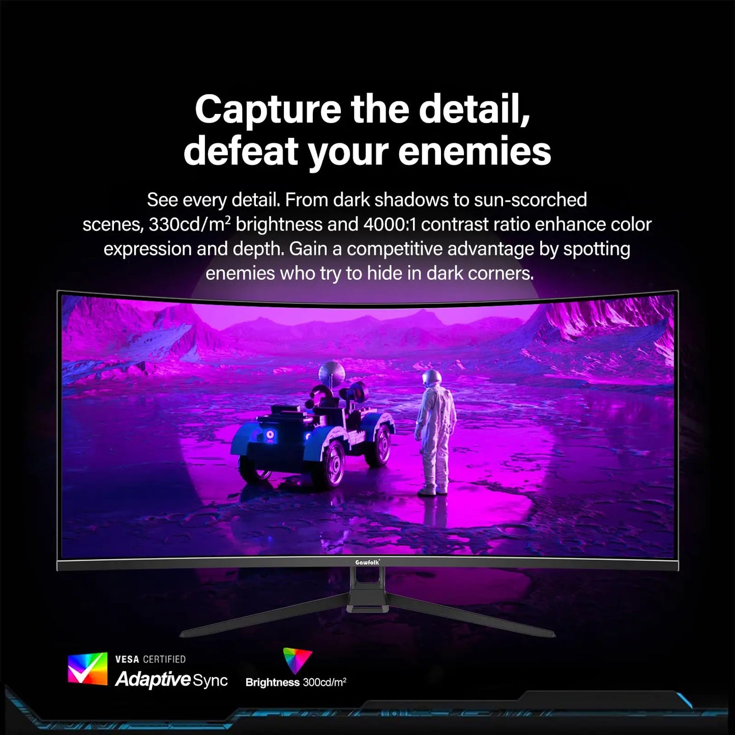 34" Curved Gaming Monitor, IPS WQHD(3440x1440P) 165Hz 1500R 21:9 UltraWide PC Display, 128% sRGB, AMD FreeSync, Blue Light Filte