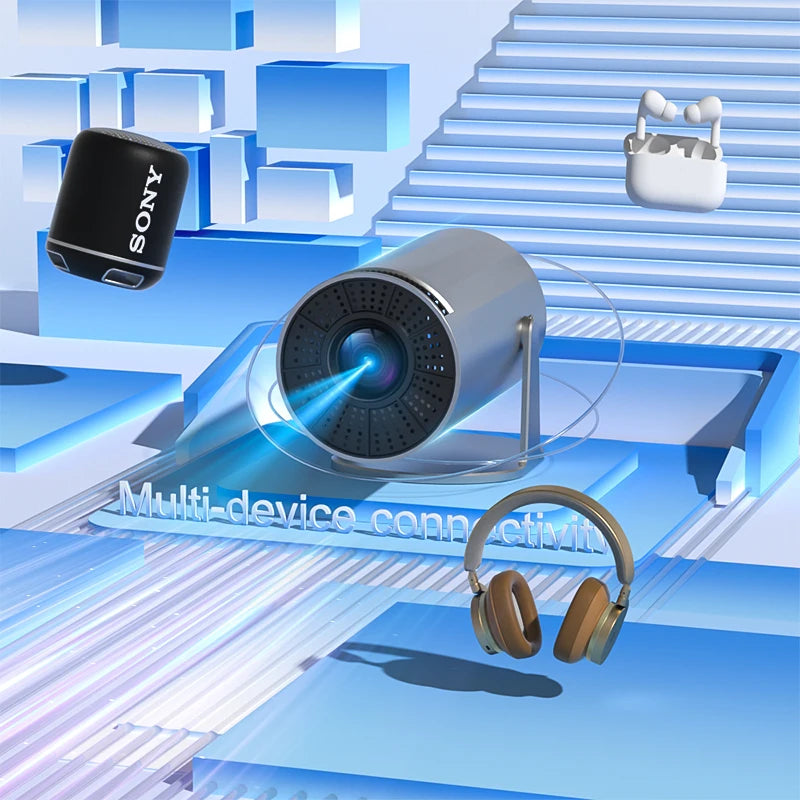 XBJ Portable Home Theater Projector – Bluetooth, Built-in Speaker, Auto Keystone, AC Powered, T4 Projection Mode