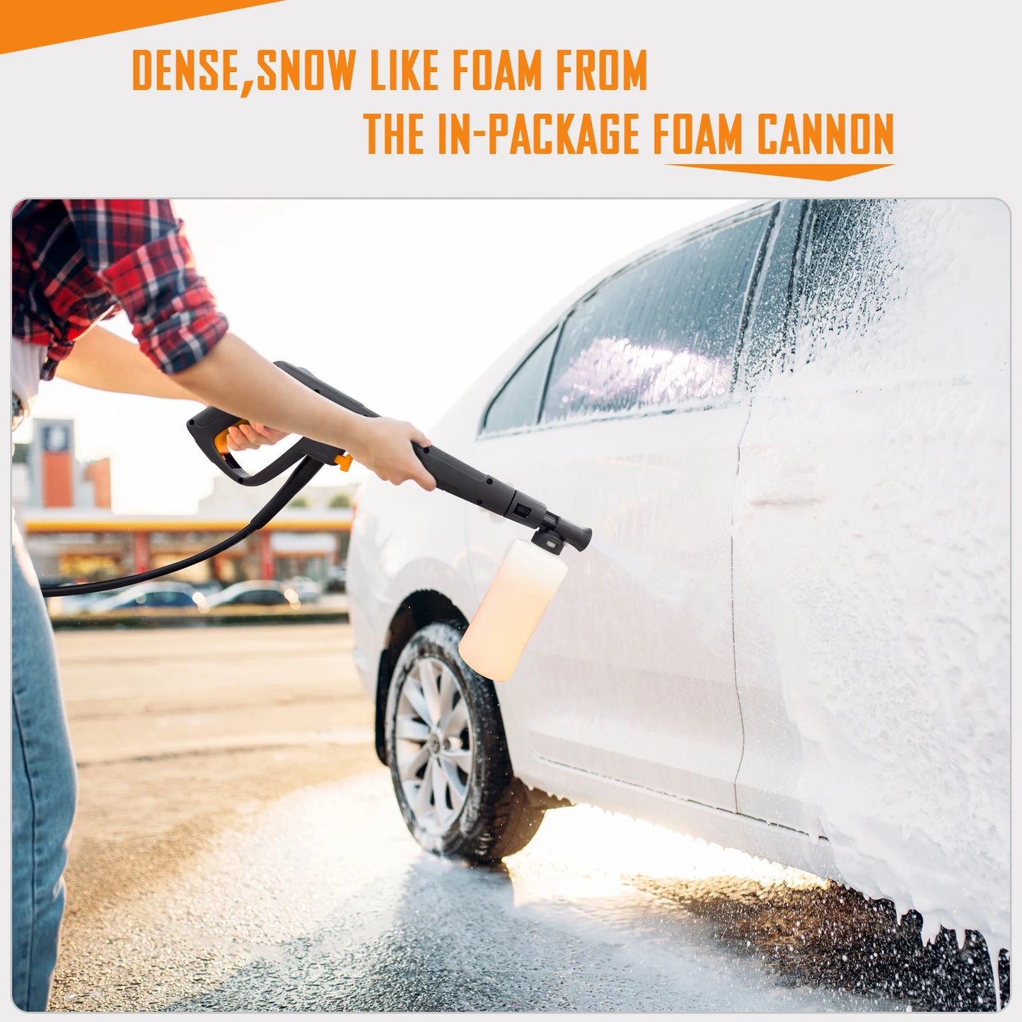 Electric Pressure Washer 5000PSIMax 3.5GPM Pressure Washer with 20 Ft Hose 16.3 Ft Power Cord, Making It Perfect for Cleaning Ca