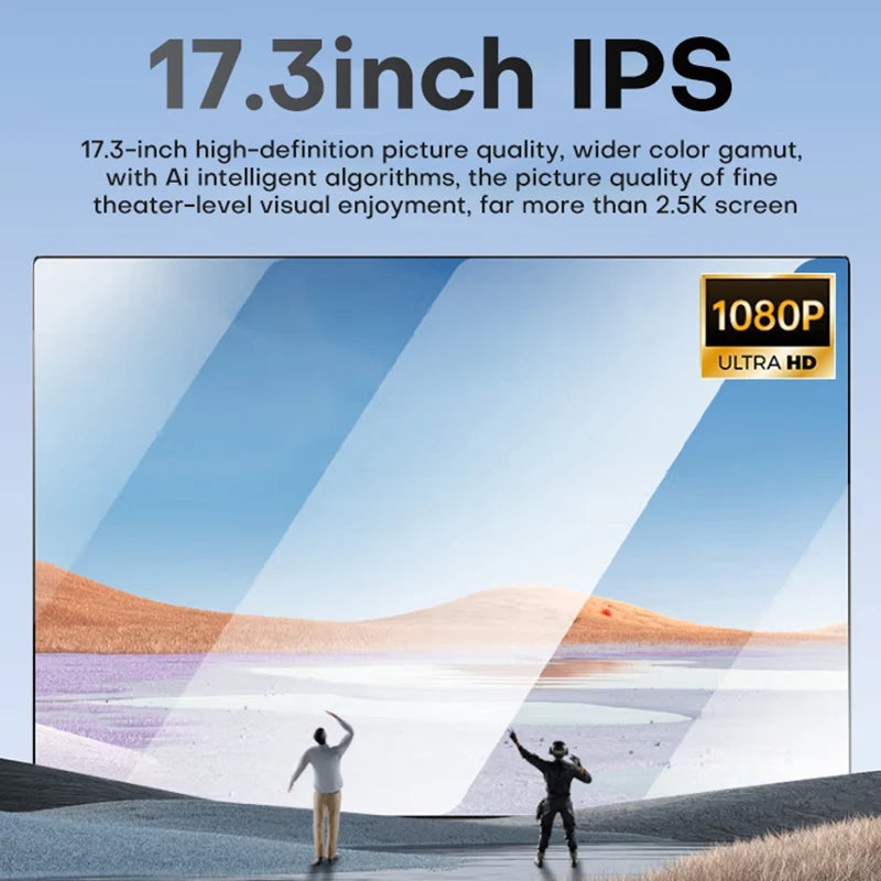 17.3 inch Laptop Computer Intel N5095 Windows 11 16GB DDR4 1TB SSD Fingerprint Unlock Gaming Laptop Backlit Computer Notebook PC