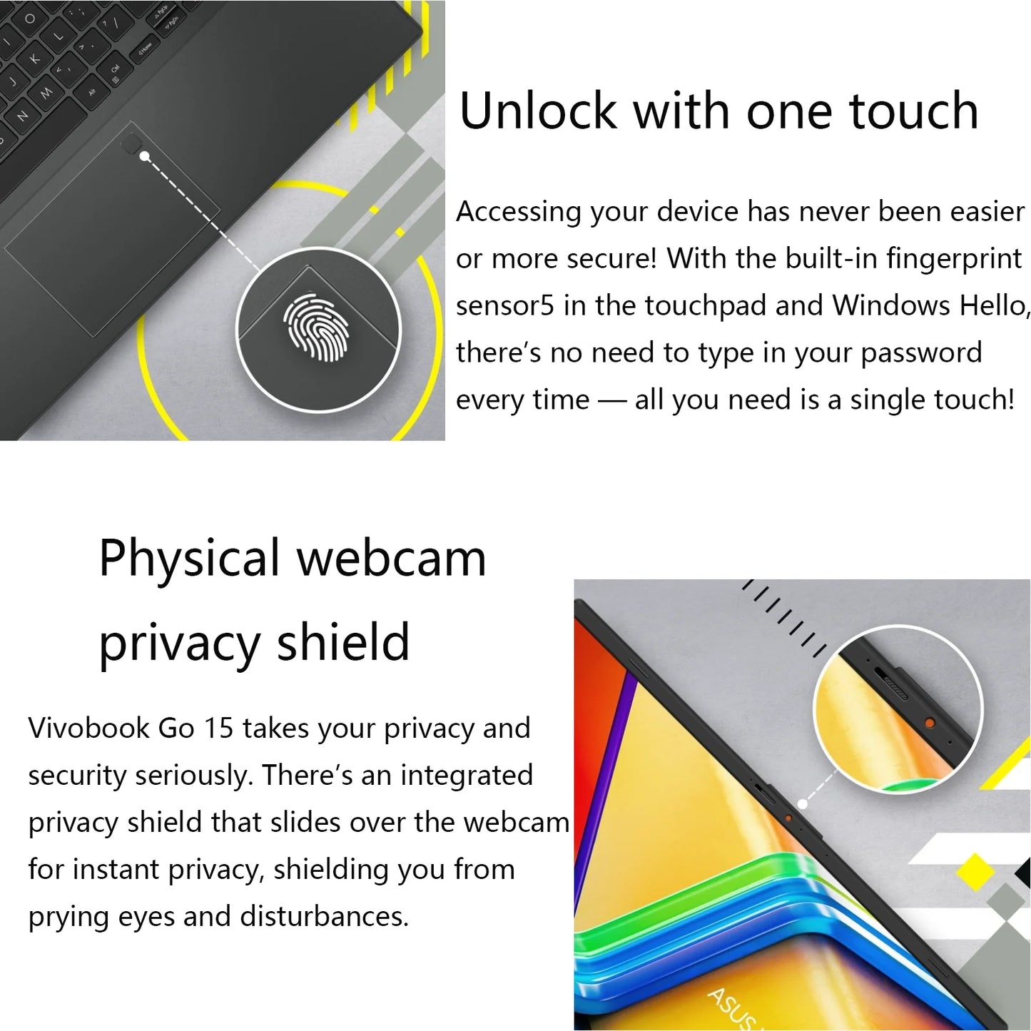 ASUS Vivobook Go 15.6" FHD Laptop, 2024 Newest Business Laptop, AMD Ryzen 3 7320U, 8GB RAM, 512GB SSD, 180° Lay-Flat, Black