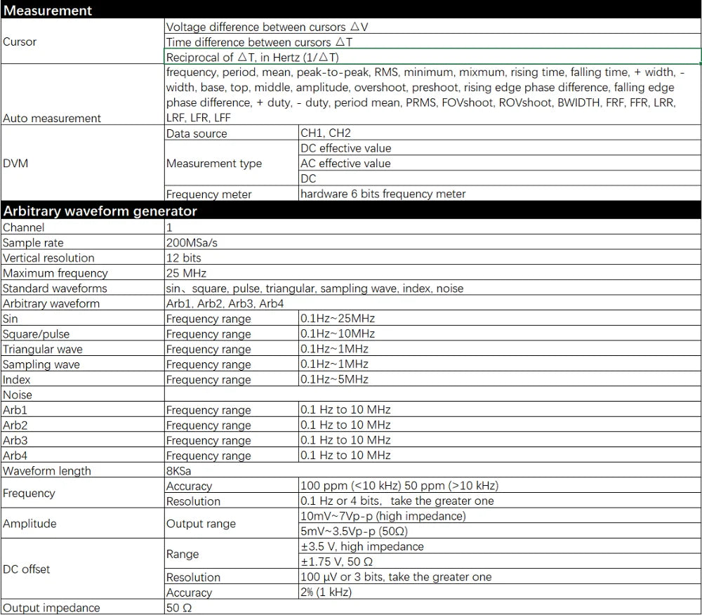 Hantek DSO2D15 Digital Oscilloscope DSO2C10 2D10 2 Channels 150MHz Osciloscópio 25MHz Signal Generator Voltmeter Frequency Meter