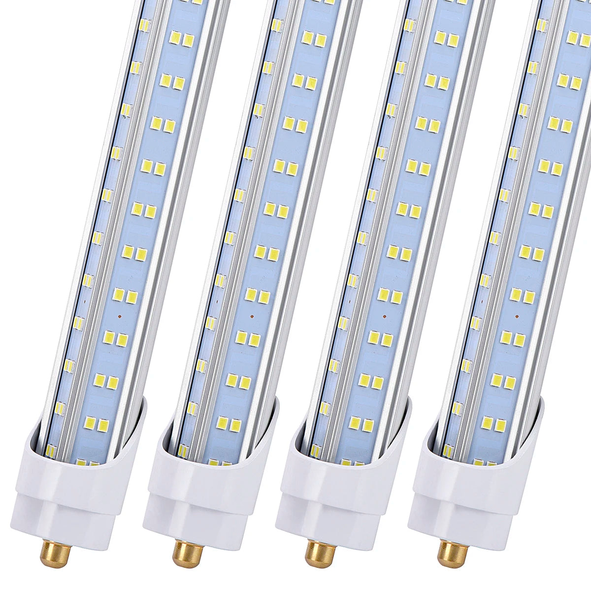 8FT LED Tube Light, 120W 6000K clear cover,Single Pin FA8 Base,Double side 4 rows V-shaped,T8 T10 T12 LED Fluorescent Bulb