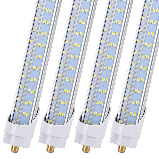 8FT LED Tube Light, 120W 6000K clear cover,Single Pin FA8 Base,Double side 4 rows V-shaped,T8 T10 T12 LED Fluorescent Bulb