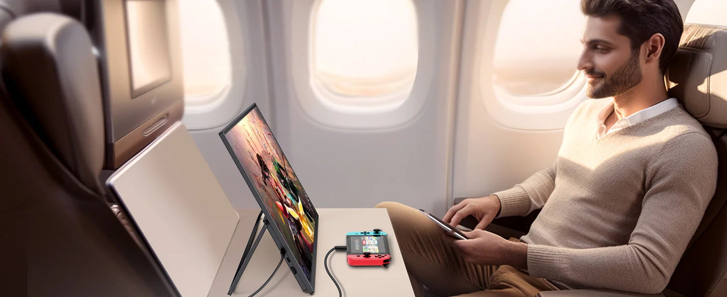 EVICIV 23.8" 120Hz Large Portable Monitor 1080P w/180° Adjustable Stand USB-C HDMI External Laptop Display for PS5/4 Desktop Mac