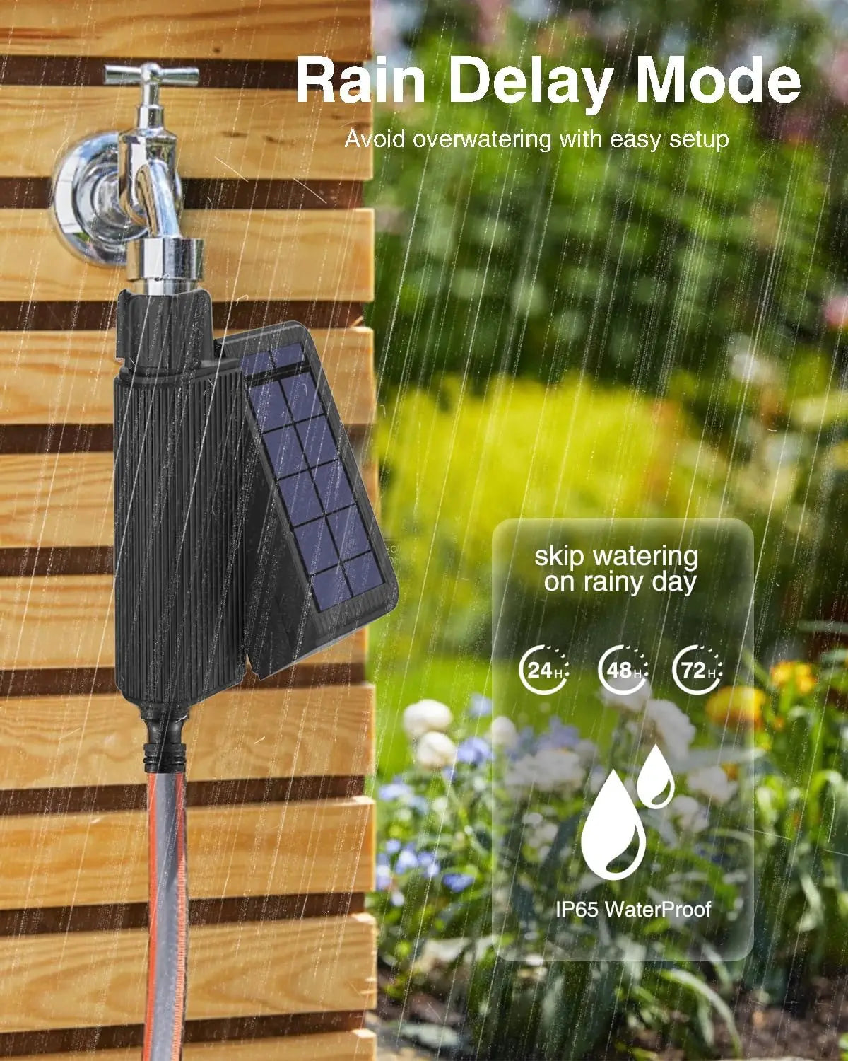 Tuya Smart Wifi Watering Timer Solar Energy Sprinkler Drip Irrigation System Built-in Water Flow Recorder Water Controller