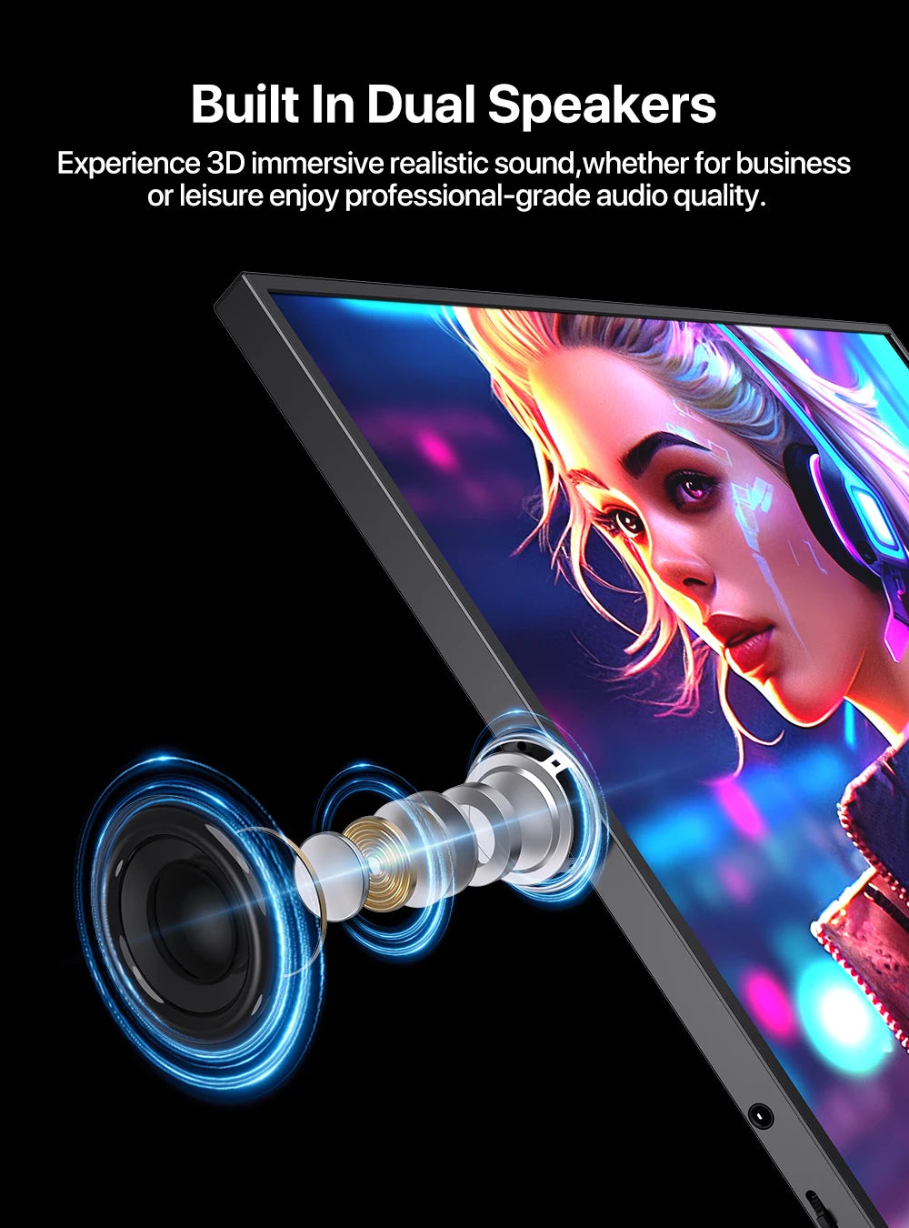 UPERFECT UGame 18 2K 144Hz Gaming Monitor 2560x1600 QHD 100% DCI-P3 Portable HDMI USB C Display For Laptop PC Mac Phone XBOX PS5