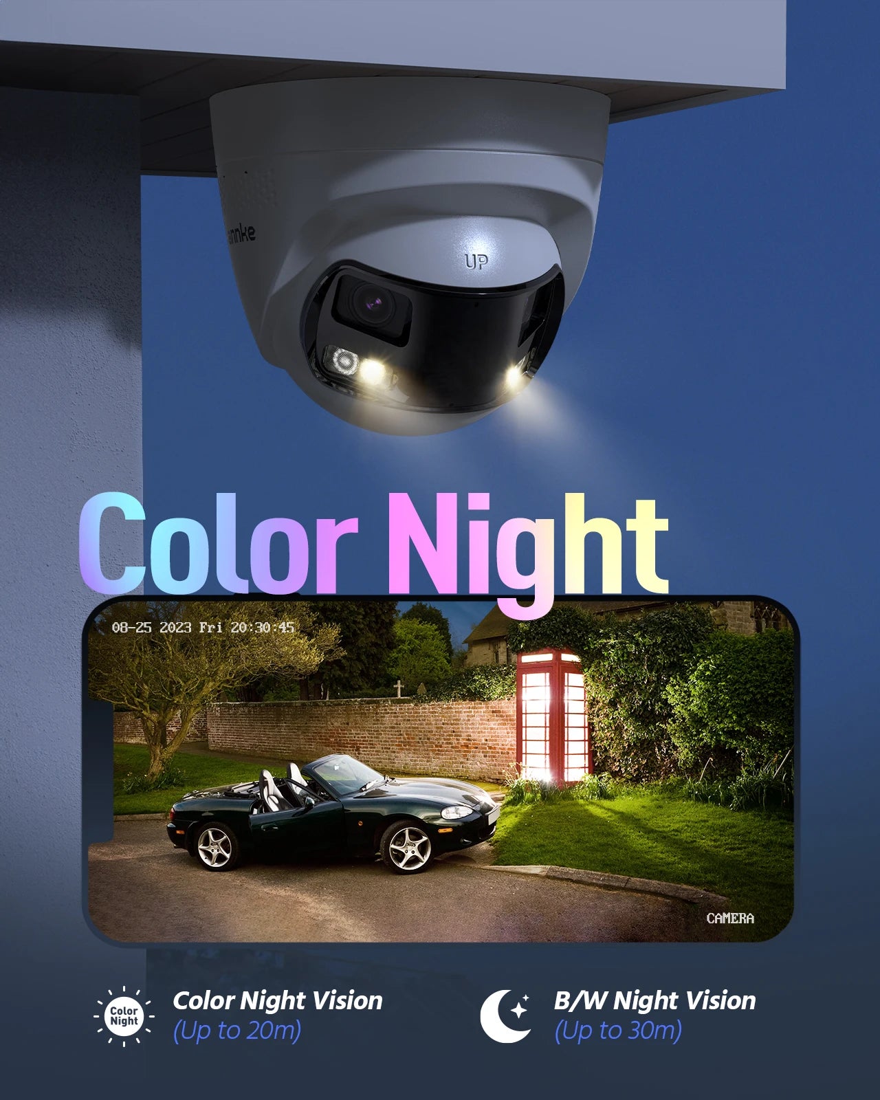 ANNKE Smart Home 180° 8MP DUO POE Dual Lens Wide View Outdoor Video POE Camera,4K AI Human Detect,8MP Security CCTV Camera