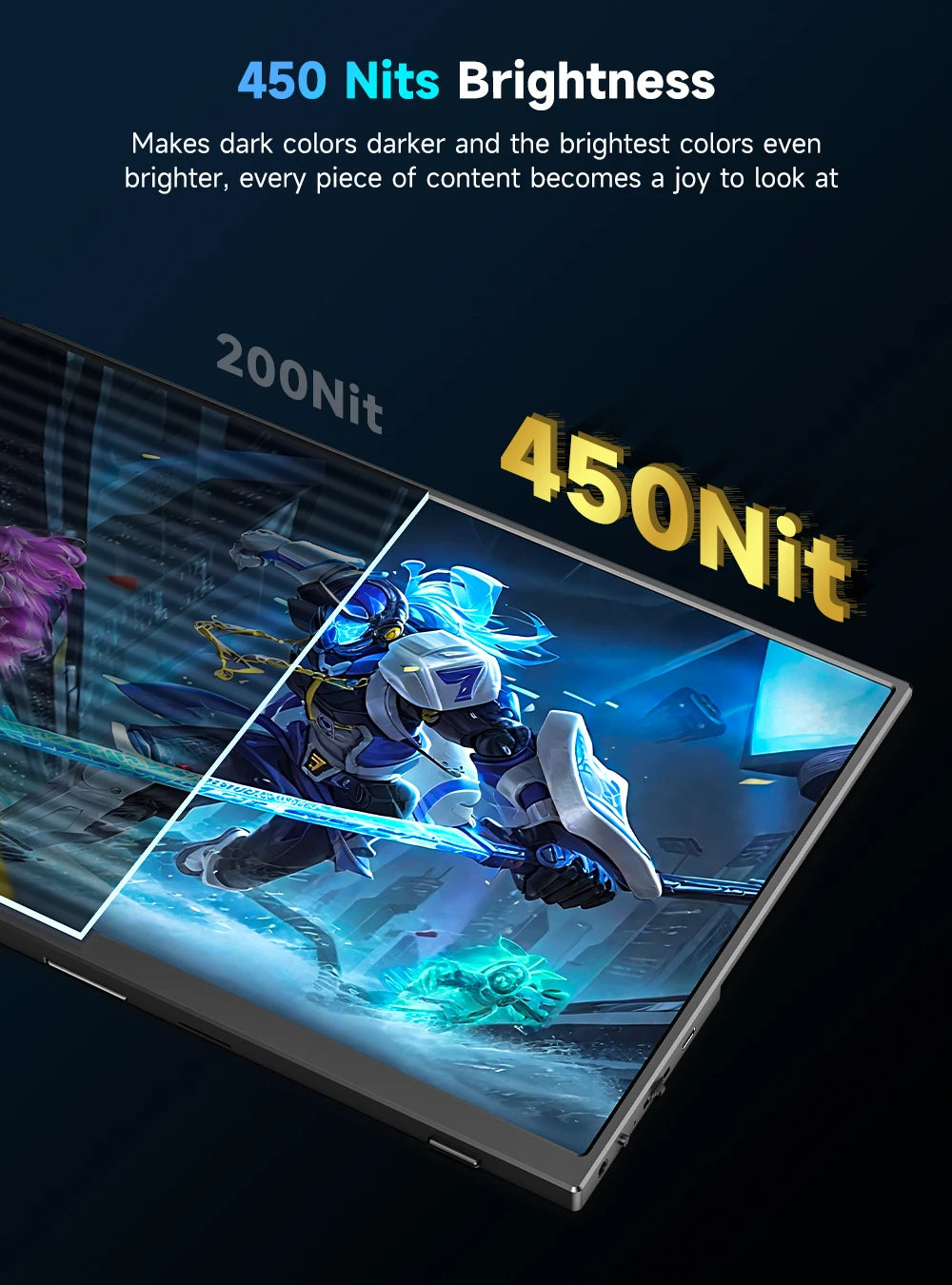 UPERFECT 4K Portable Monitor 13.4" 3840 * 2400 IPS HDMI USB C Computer Gaming Display Extenal Screen For Laptop PC Phone Switch