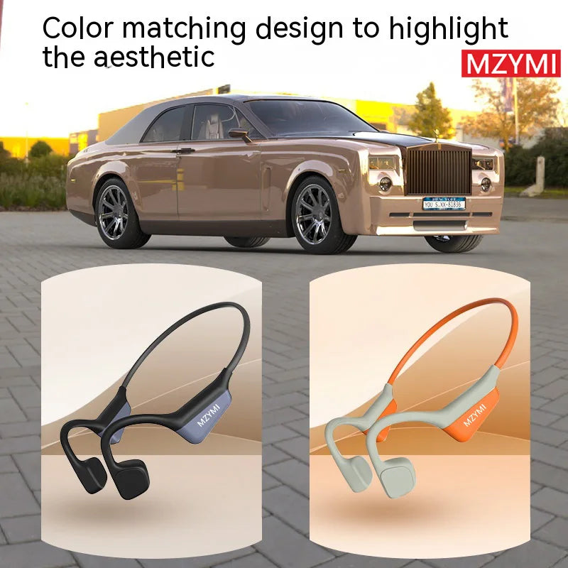 MZYMI Bone Conduction Sport Headphones I18PRO Neckband Bluetooth 5.3 Earphones Hifi Sound Running Wireless Headset TWS Earbuds