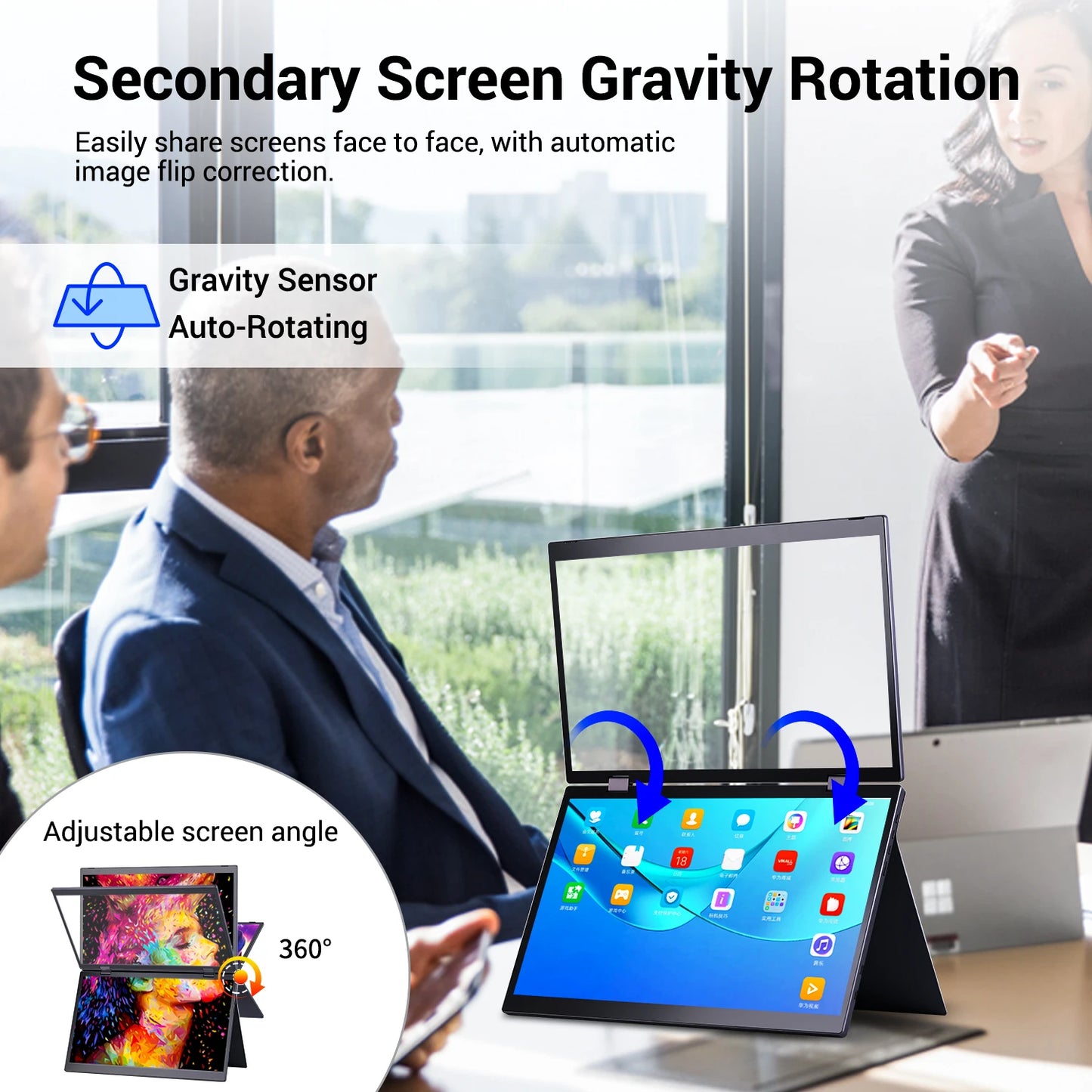 15.6 Inch Portable Monitor Dual Screen 1080P IPS External Second Screen for Mac Laptop PC Switch2 Xbox PS4/5 Xbox Ship From US