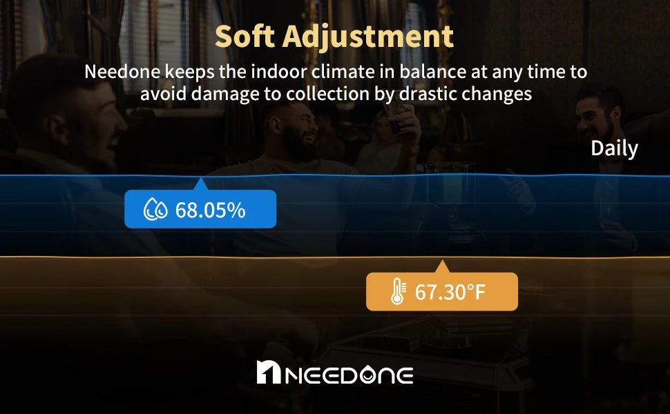 NEEDONE 48L Capacity Cigar Humidor with Heating & Cooling Temperature Control System Quiet Thermostatic Electric Cabinet Cooler