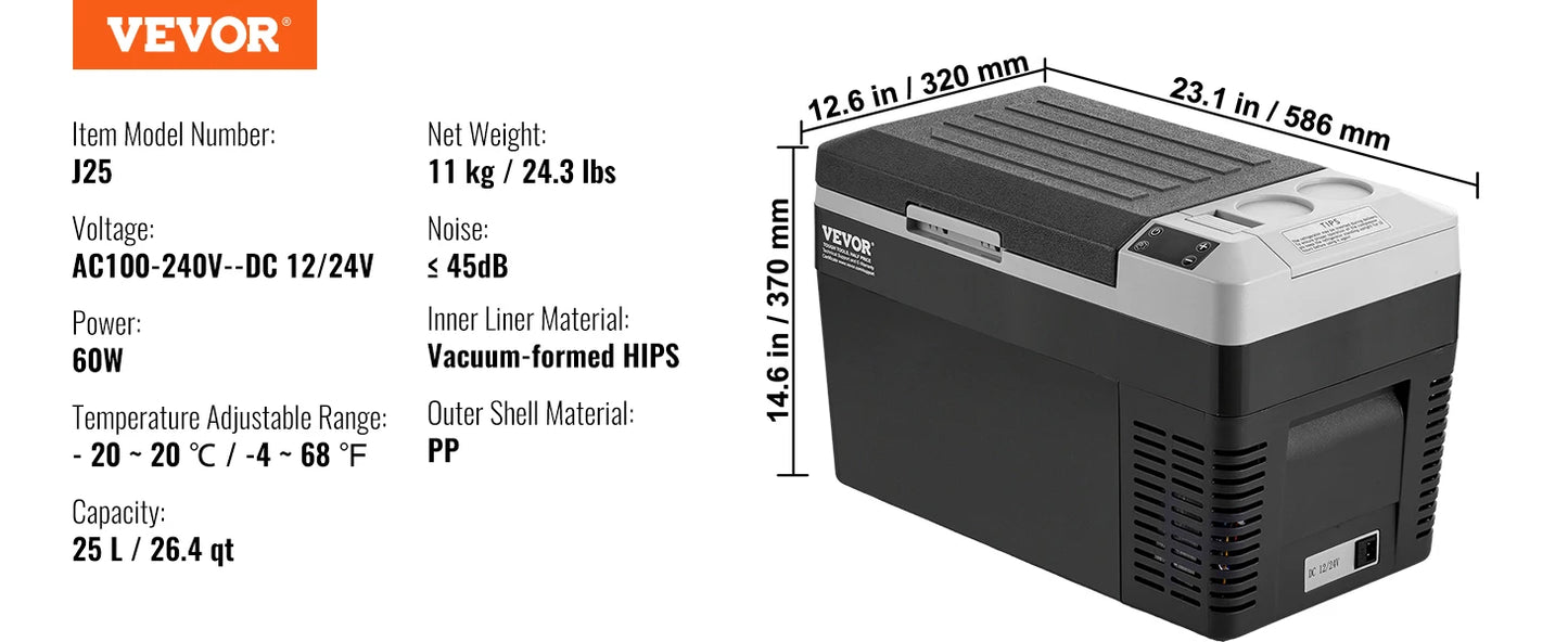 SucceBuy 8L to 75L Car Refrigerator Fridge Portable Icebox Single&Dual Zone w/Blue Tooth Temp Adjustable for Outdoor Camping RV