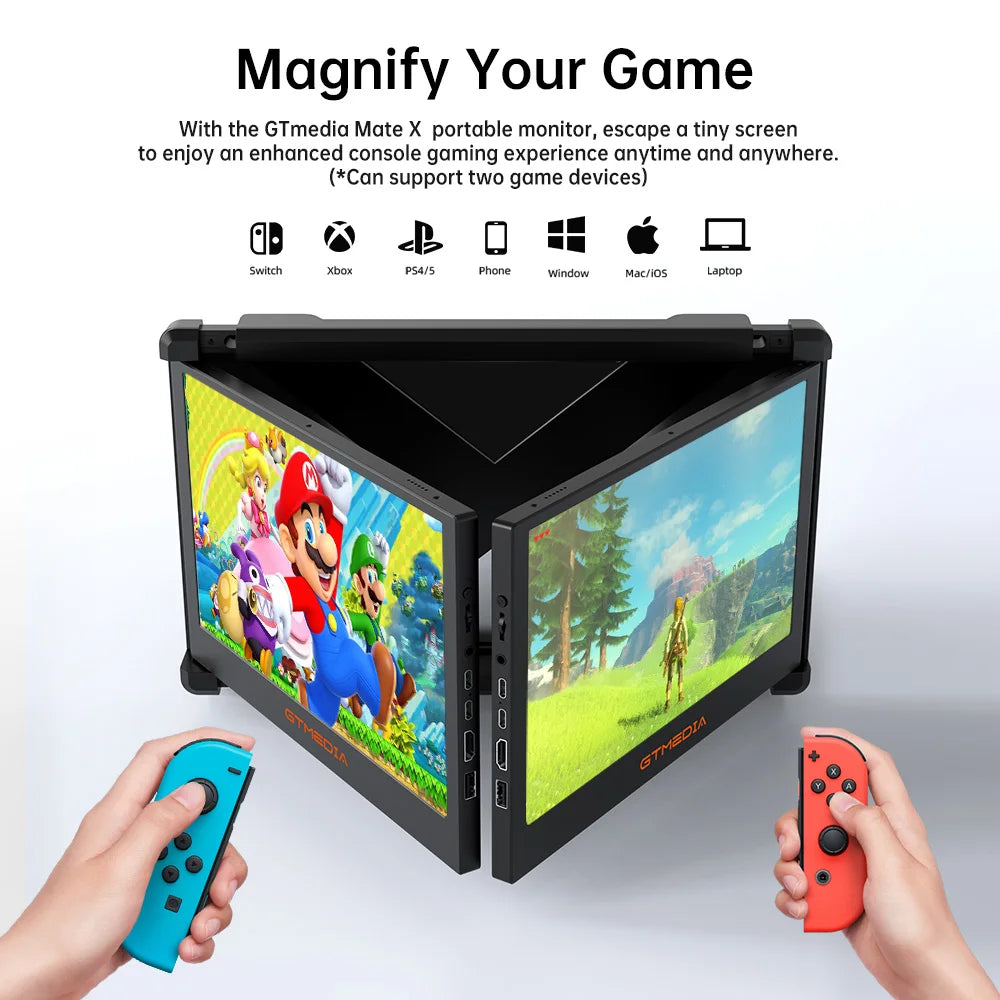 GTMEDIA Mate X 11.6 inch Portable Dual-screen Monitor 1920*1080 IPS FHD Screen Multi-system Compatible for 13.0-17.3in Laptop