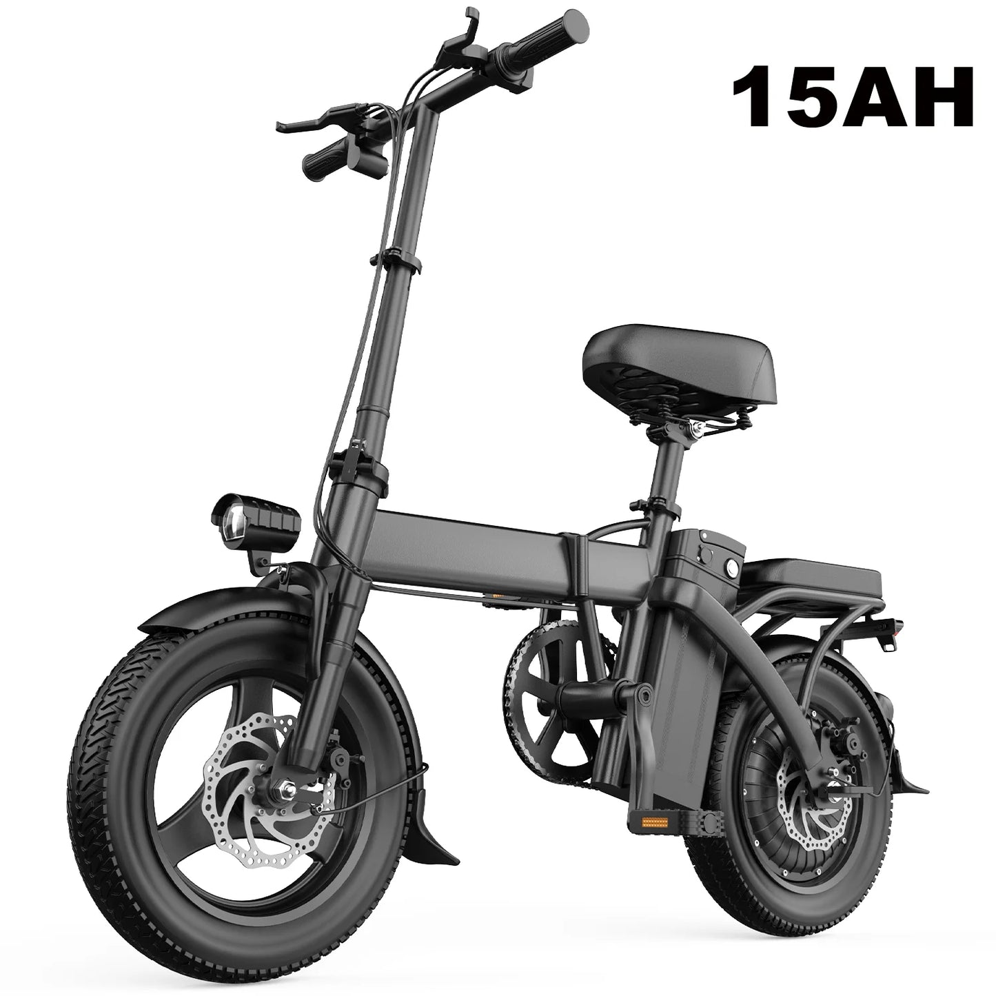 Electric Bike 750W Peak Motor 48V15AH Removable Lithium Battery Aldult Foldable E Bike LCD Display 14-inch Tire Electric Bicycle