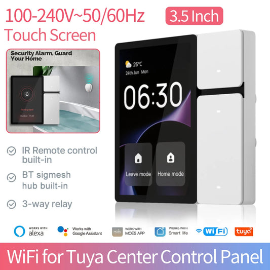 TPP06 WiFi for Tuya Center Control Panel 3.5 Inch Multi-functional Touch Screen Control Panel IR Remote Control for Intelligent