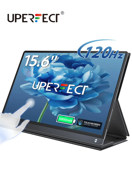 UPERFECT 15.6'' Portable Monitor IPS HDR FHD Matte Screen Eye Care With 10-Point Capacitive Touch 10800mAh Rechargeable Battery