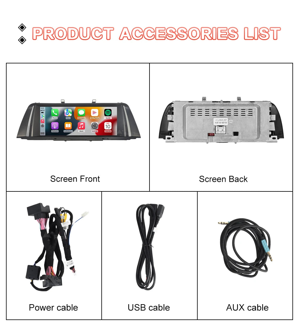 Wireless CarPlay Android Auto Car Radio Multimedia Player Linux Display Screen For BMW 5 Series F10 F11 2012-2017 CIC NBT