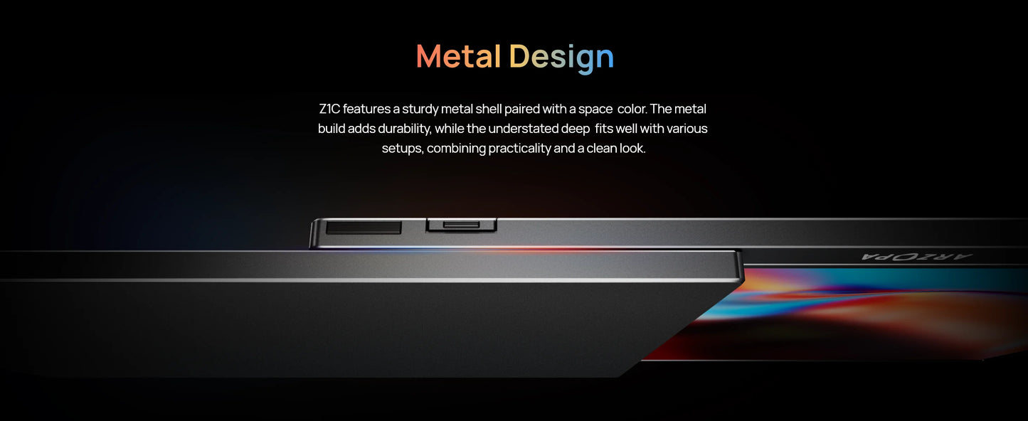 ARZOPA 16.1'' 100% sRGB Portable Monitor FHD1080P IPS Screen Second Monitor External Screen for MAC Laptop PC Xbox/PS/Switch,Z1C