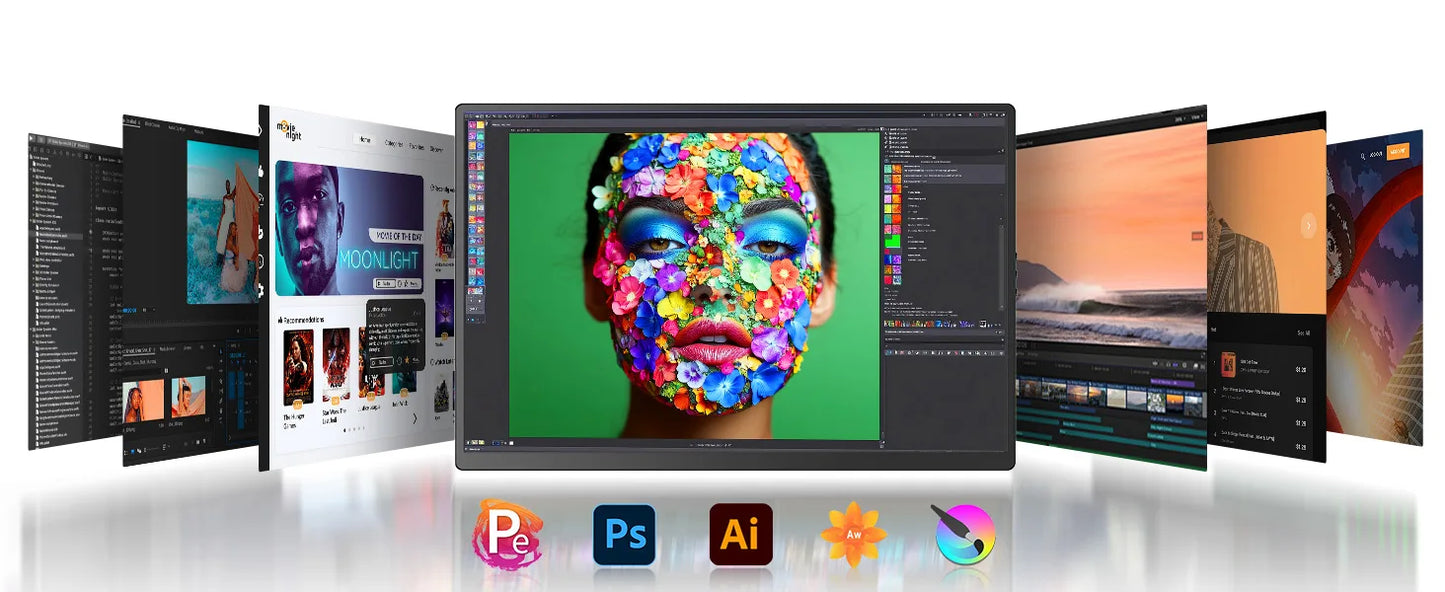 EVICIV Portable Monitor for Laptop 14 Inch 2K QHD Detachable Dual Triple Screen Extender Compatible Windows/Mac/Chrome Linux