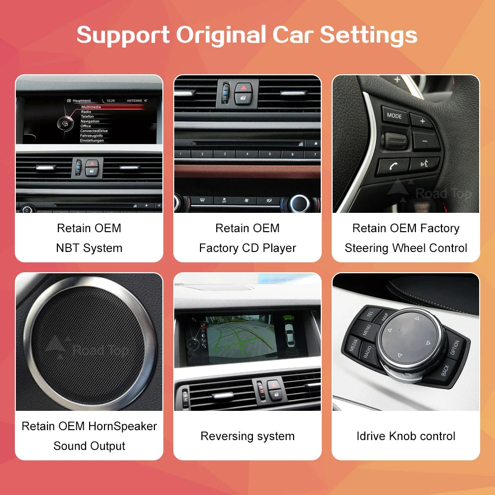 Wireless CarPlay Android Auto Car Radio Multimedia Player Linux Display Screen For BMW 5 Series F10 F11 2012-2017 CIC NBT