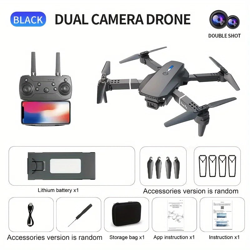 E99/E88 4K Professional RC Drone Wide HD Camera WIFI FPV Real Time Transmission One Key Start Ideal Gift Toy for Adults and Kids