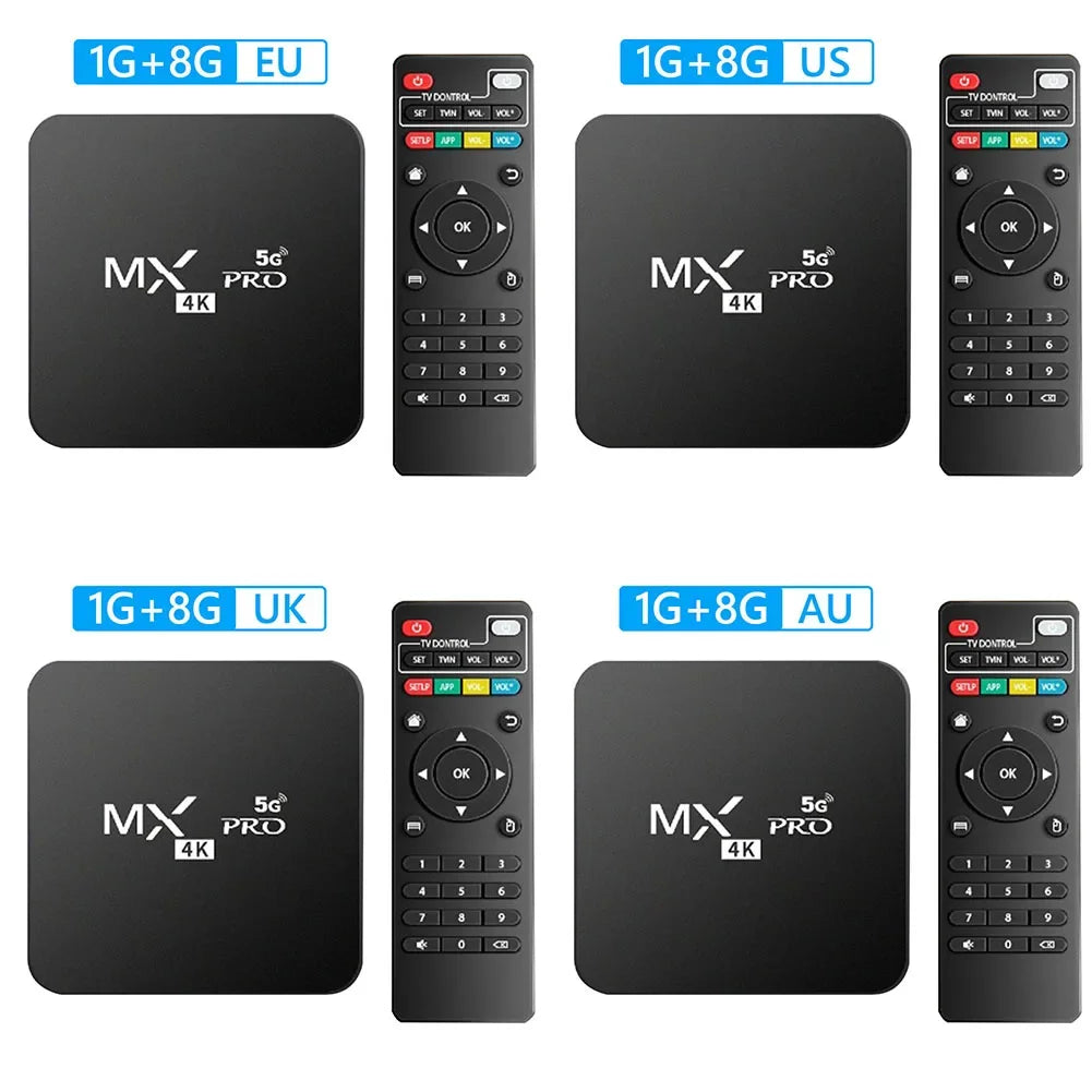Android 12 Set Top Box 2.4G/5G Dual WiF Home Video Media Player RAM 1GB ROM 8GB Smart TV Box 4K HD Media Player Support TF Card