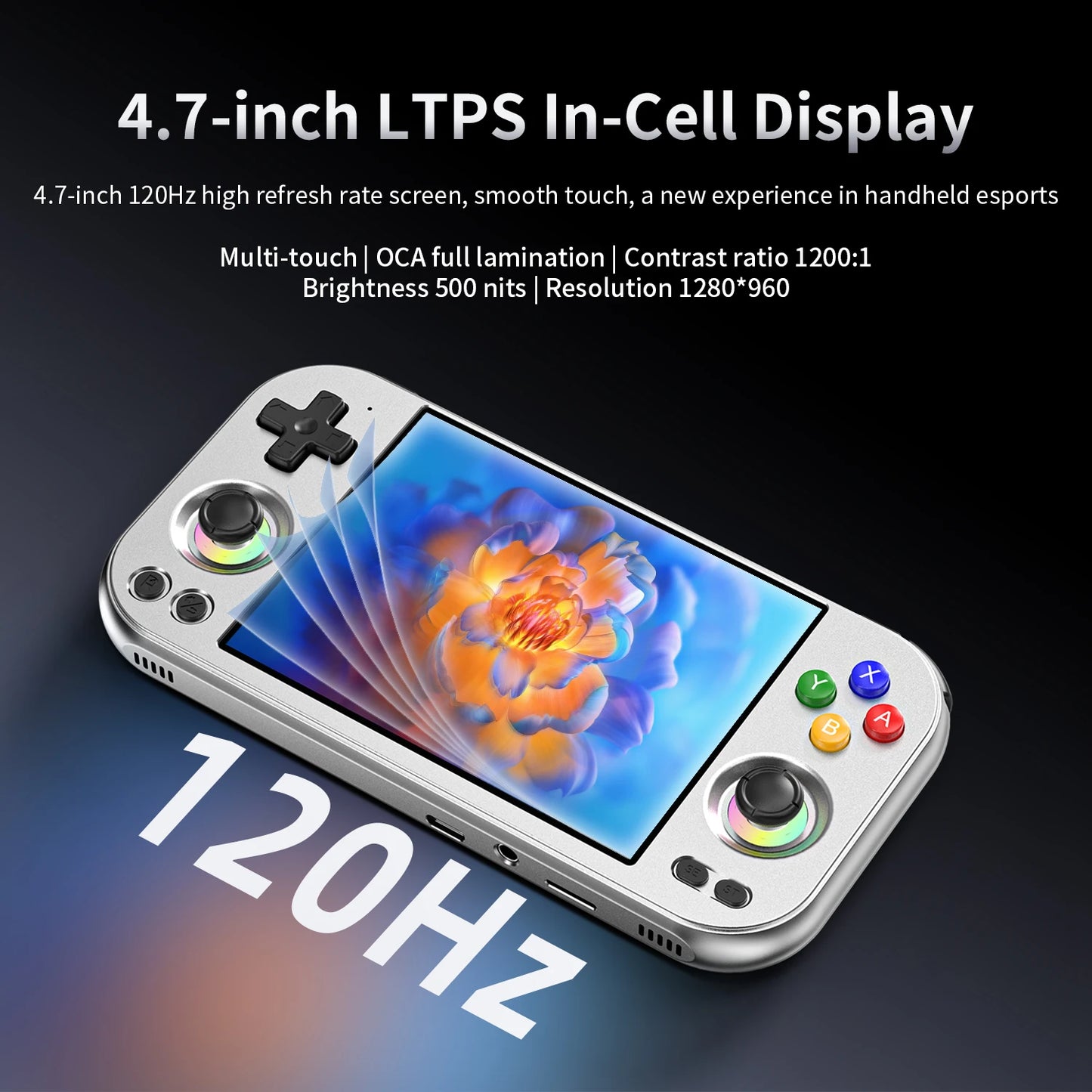ANBERNIC RG 477M Retro Handheld Game Console Android 14 4.7 Inch LTPS In-Cell Aluminum Alloy CNC Video Gaming Player RG477M
