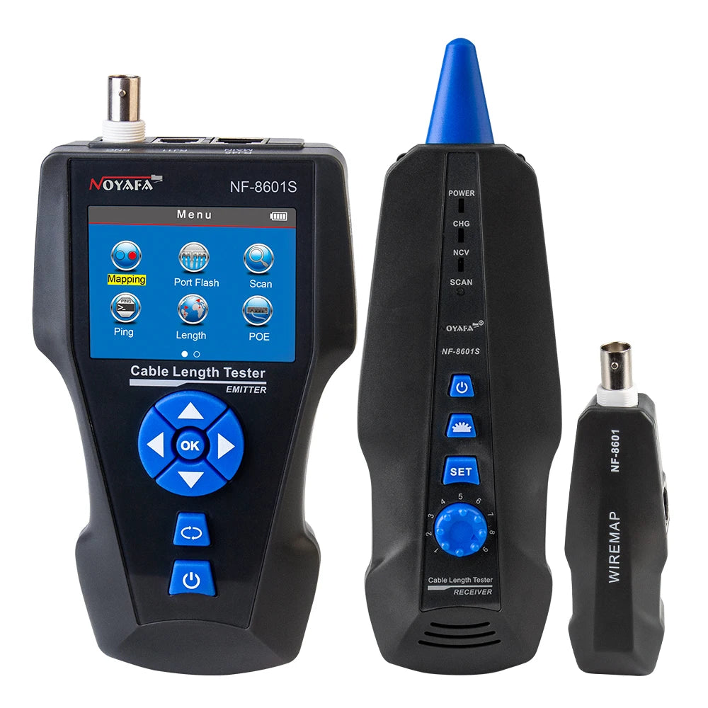 NOYAFA NF-8601S Multifunction TDR Enthernet Cable Tester Rj45 Rj11 BNC Cat5 Cat6 6E Cat7 POE Lan Test Ping Network Cable Tracker