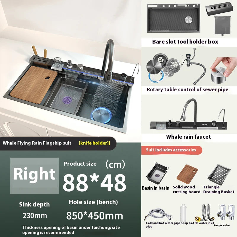 Stainless Steel kitchen Sinks Dishwashing and Vegetable Slot Multifunctional Household Basin Large Single Sink