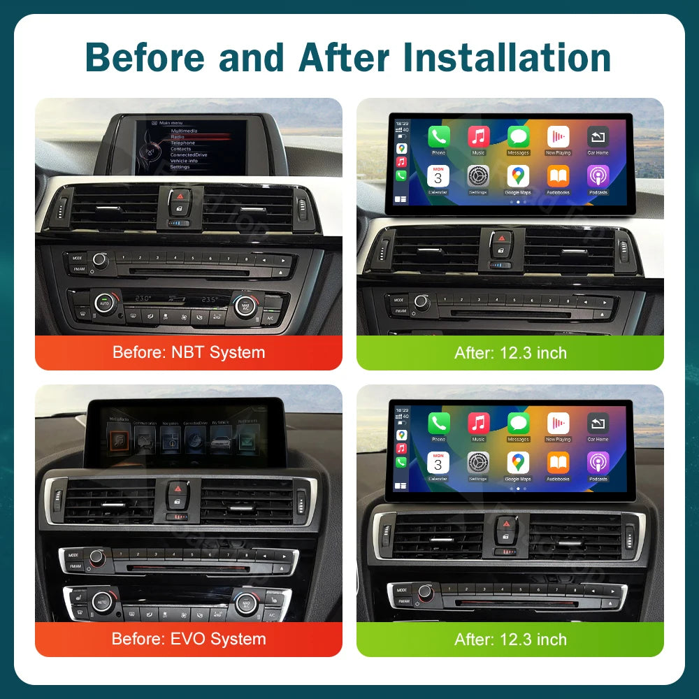 12.3 Wireless CarPlay Linux System Multimedia Display For BMW Series 3 4 F30 F31 F32 F33 F34 F36 2012-2018 Android Auto Airplay