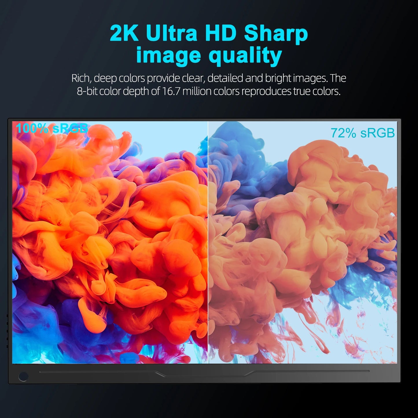 UPERFECT 17.3 Inch 2K 144Hz Portable Gaming Monitor 2560x1440 HDR FreeSync IPS Display for PC Mac Phone Game Console Steam Deck