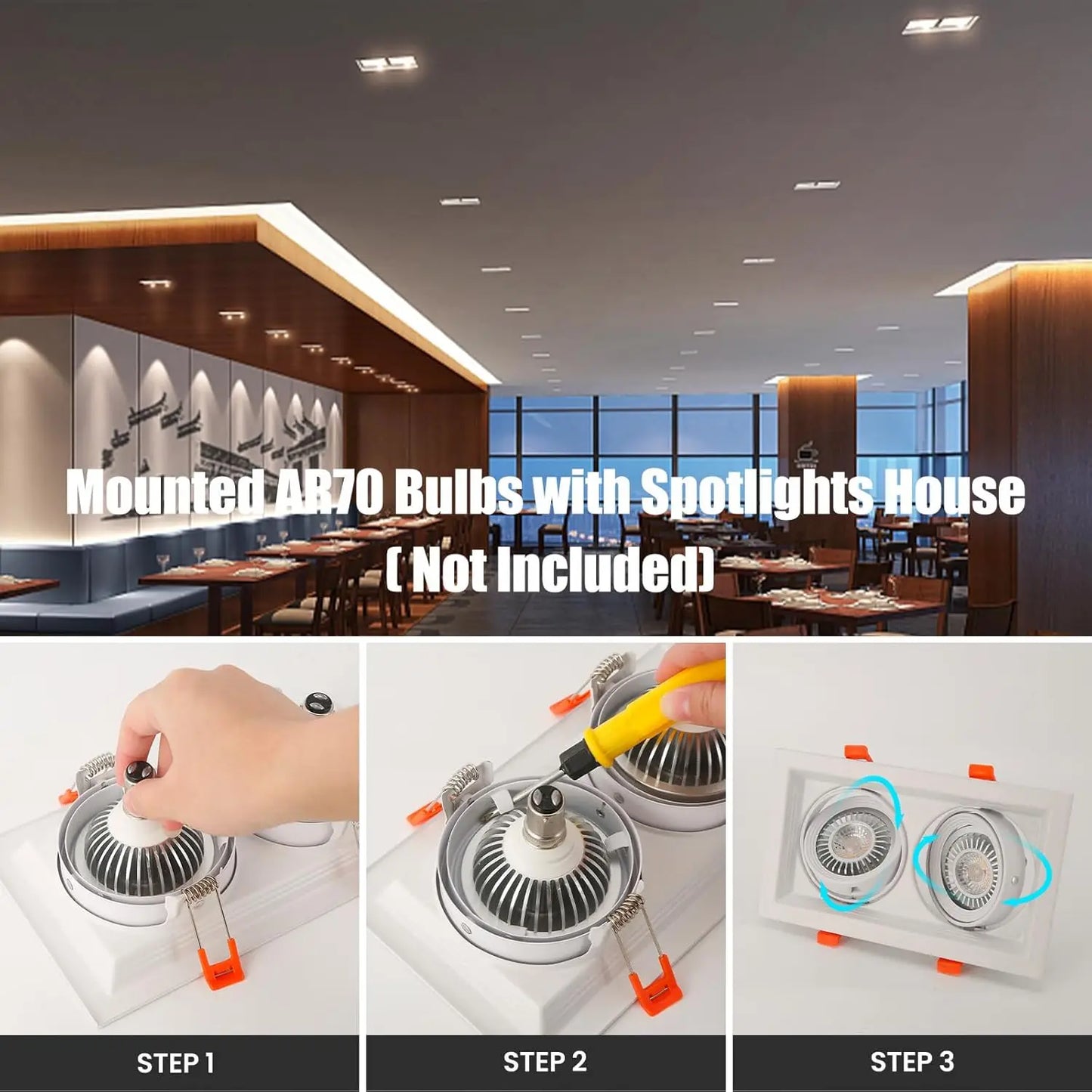 AR70 LED Light Bulb BA15D B15 Base,AC/DC12V Input, 7W 500lm for Home Household Commercial Lighting, 50W Halogen Lamp Replacement