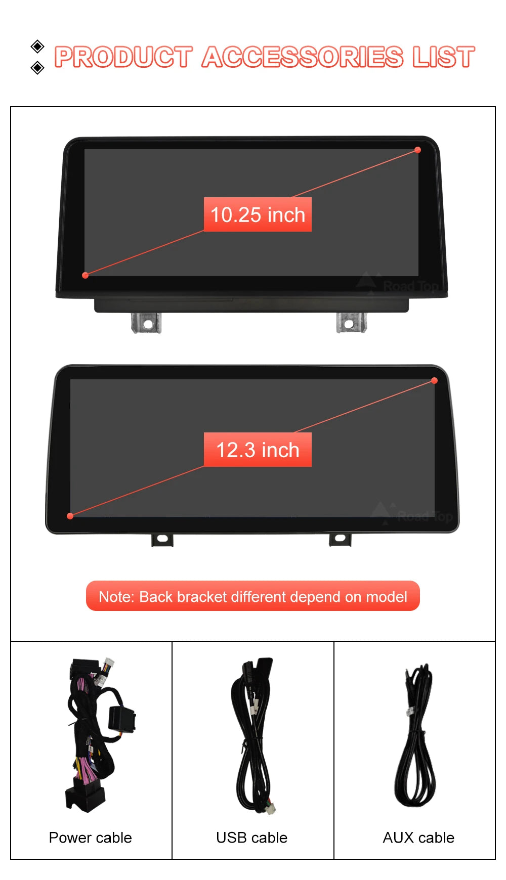 10.25'' 1920*720 Wireless Carplay Android Auto Multimedia Display For BMW 3 4 Series F30 F31 F32 F33 F34 F36 NBT Touch Screen