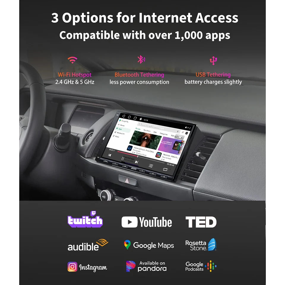 ATOTO Universal 7 inch Android Car Stereo Double 2 Din Multimedia Player Carplay Screen Android Auto 2Din Bluetooth Radio A6