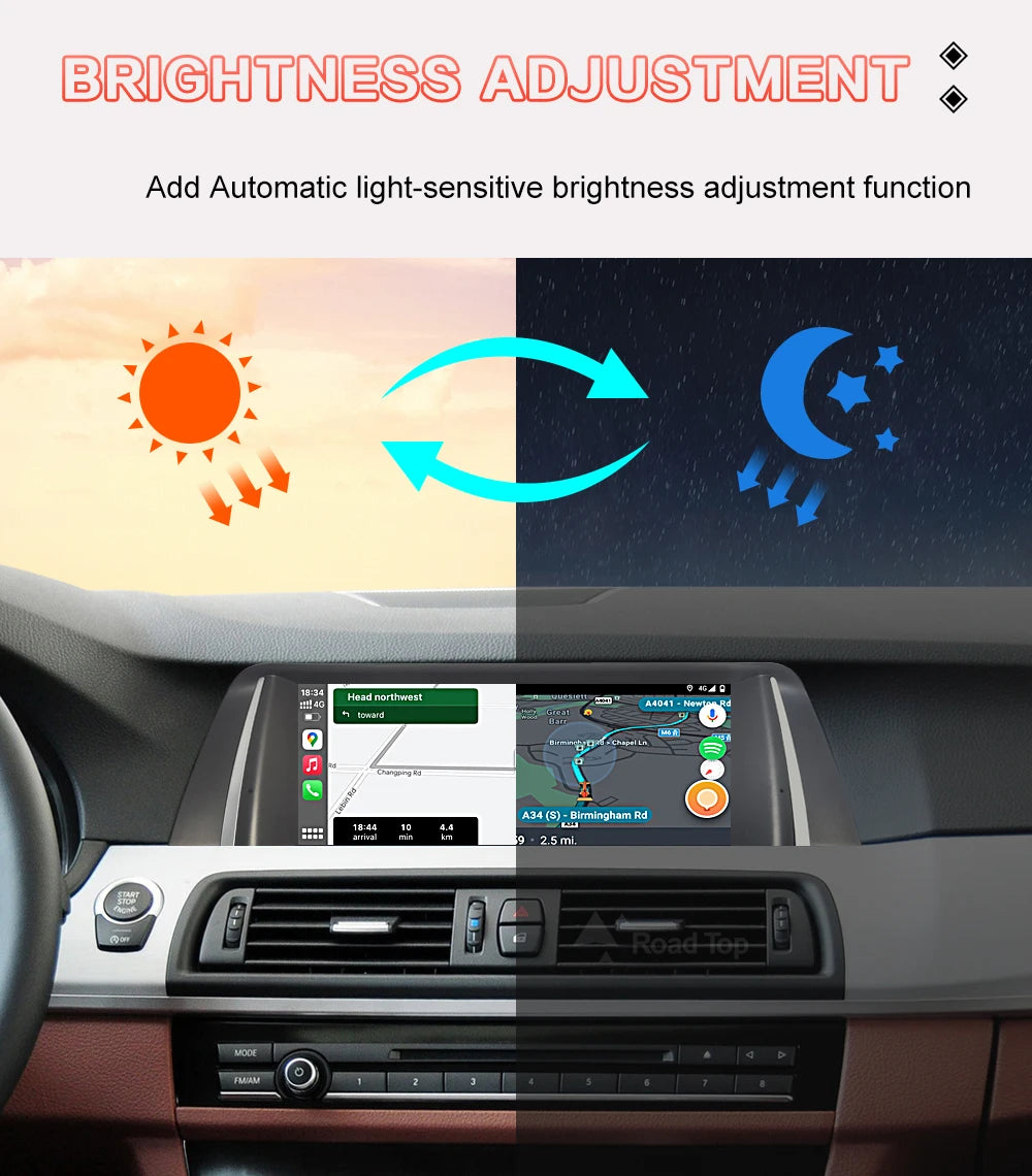 Wireless CarPlay Android Auto Car Radio Multimedia Player Linux Display Screen For BMW 5 Series F10 F11 2012-2017 CIC NBT