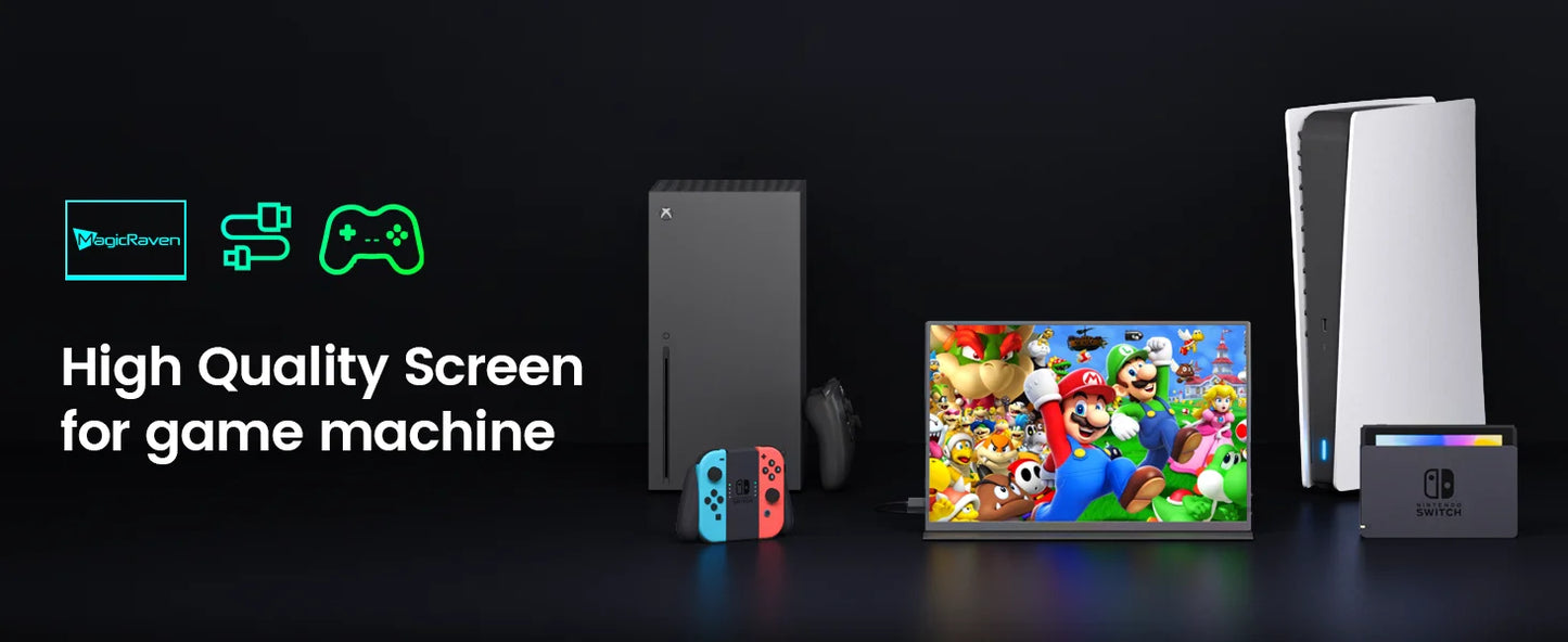 Amoudo 14.5 Inch 3840*2400P 60Hz Portable Monitor Laptop Computer Screen Dual USB C HDMI Second Screen for PS4/5 Xbox Switch PC