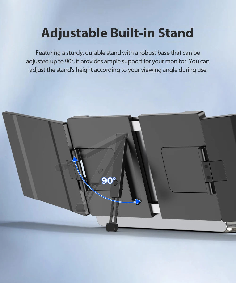 UPERFECT 14" 2K Triple Portable Monitor 2240x1400 QHD IPS Dual Display with Rotation Kickstand Laptop Screen Extender for MacOS